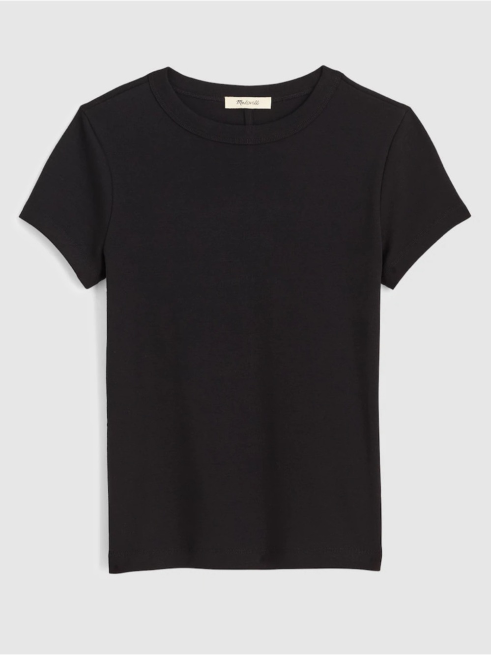 Madewell Black Classic 90s  Crewneck Short Sleeve Baby Tee NY932 Medium